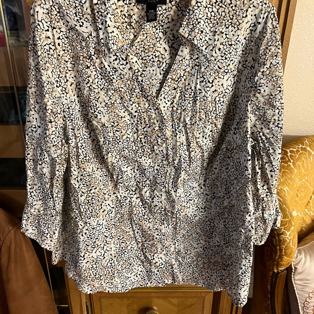 Alfa I animal print shirt blouse 18w